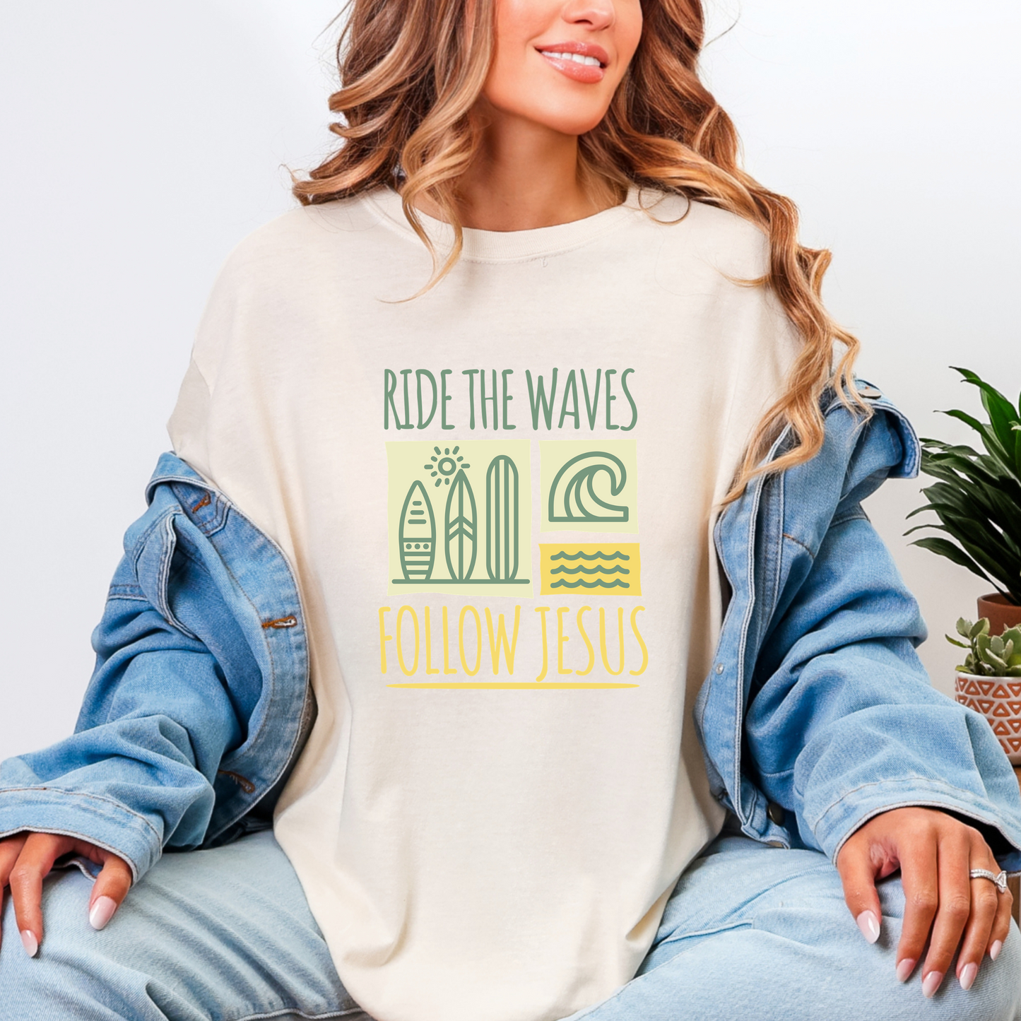 Ride the Waves Follow Jesus Shirt
