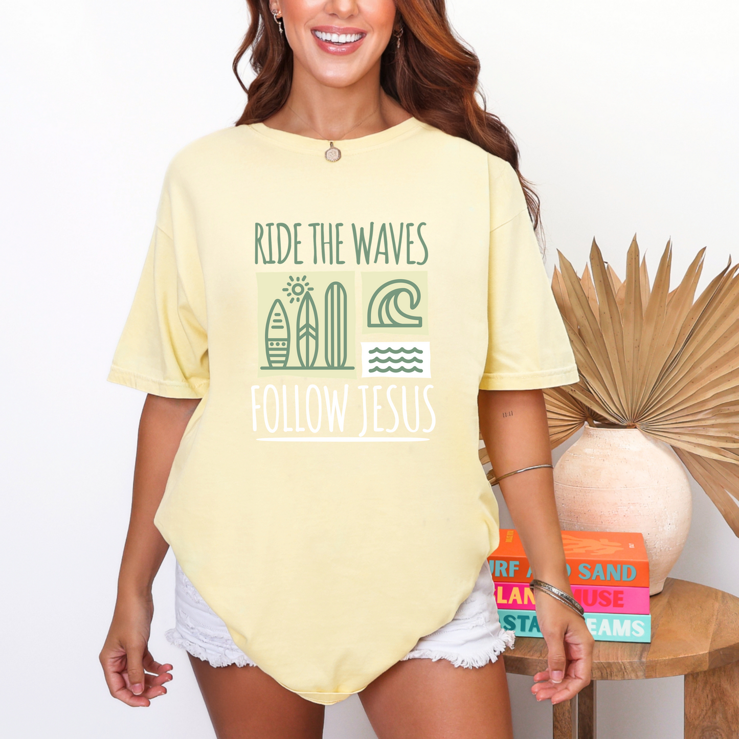 Ride the Waves Follow Jesus Shirt