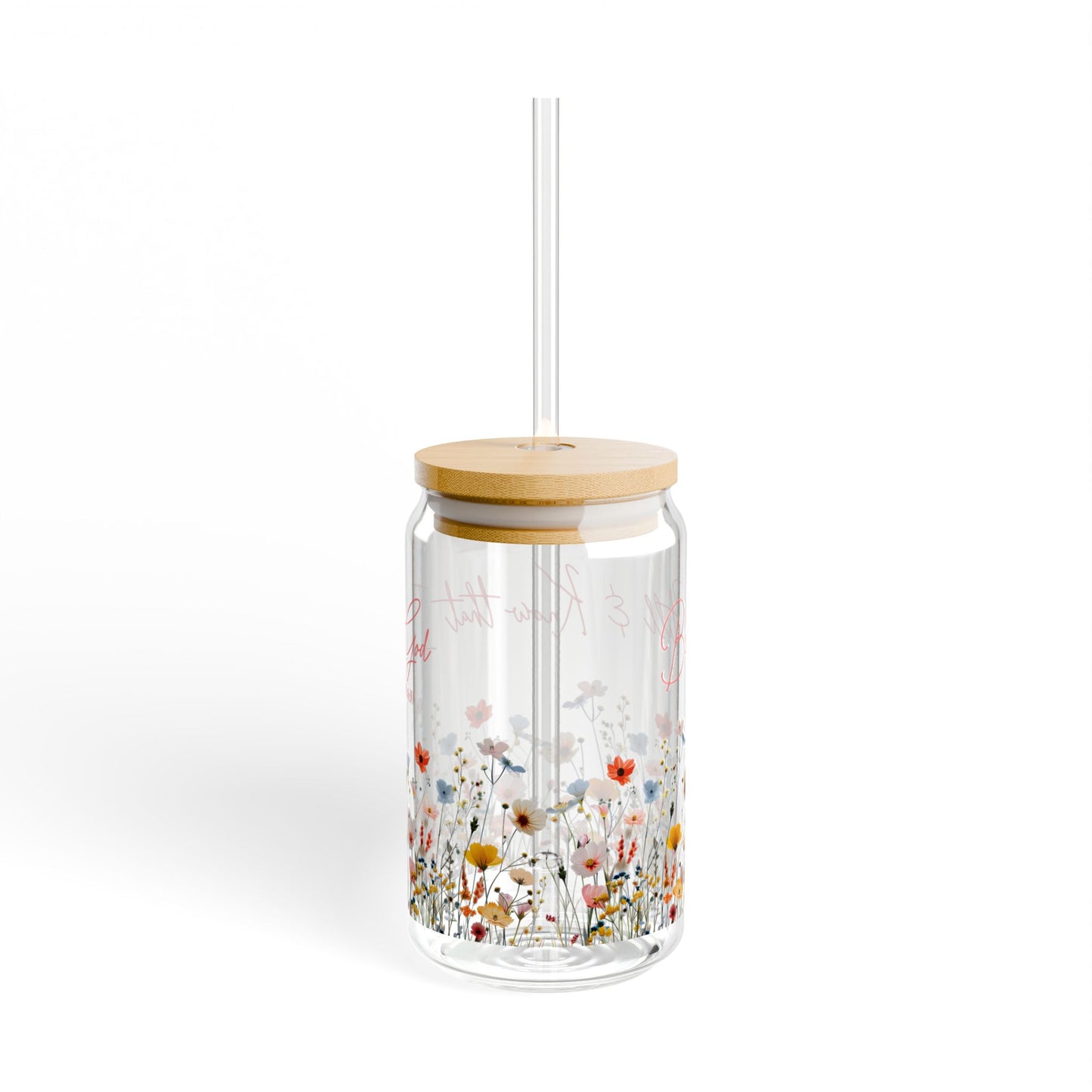 Be Still & Know – Floral Glass Sipper Cup (Psalm 46:10)