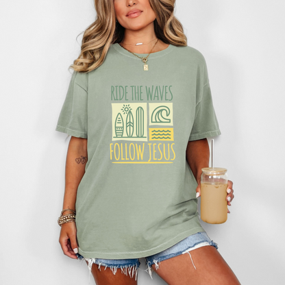 Ride the Waves Follow Jesus Shirt