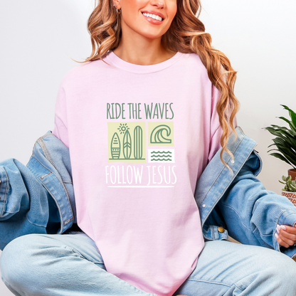 Ride the Waves Follow Jesus Shirt