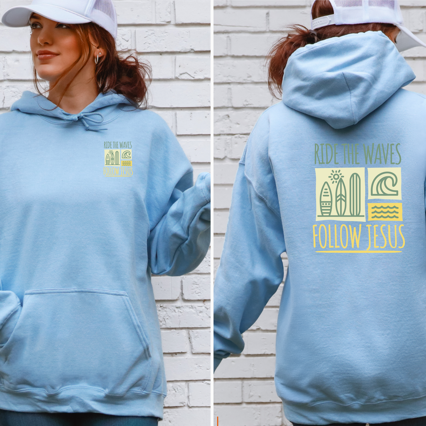 Ride the Waves Follow Jesus Hoodie