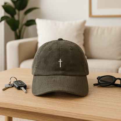 Corduroy Minimalist Cross Hat